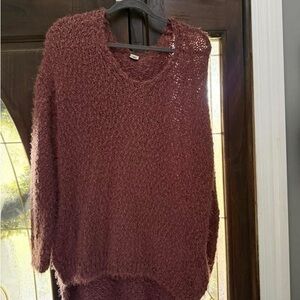 Sew In Love Textured Knit Sweater - Rust